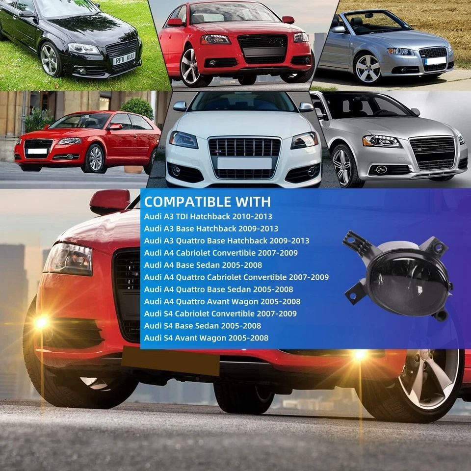 Fog Lights For Audi A3 Hatchback A3 Base 2006-2013, A4 Sedan S4 Sedan 2005-2008 Foto 2 de 4