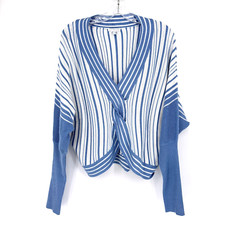 Venus Womens Sweater V-Neck Size XL Blue & Wh...