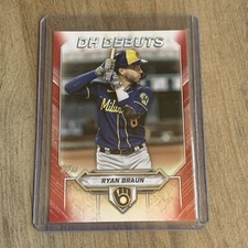 2021 Topps Baseball #DHD-10 Ryan Braun DH Debuts Red #/10 Milwaukee Brewers