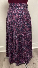 VINTAGE LAURA ASHLEY PLEATED FLORAL SKIRT SIZE 8 COTTAGE CORE COTTON / WOOL 2