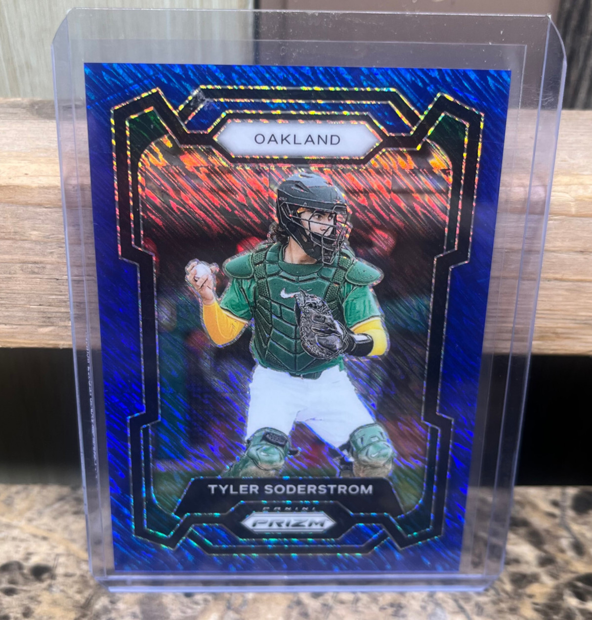 2024 Panini Prizm Tyler Soderstrom #266 Blue Shimmer Prizm FOTL /15 Bookend
