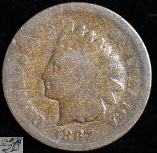 1867 Indian Head Cent, About Good+, Tough Date, Free Shipping, C6433