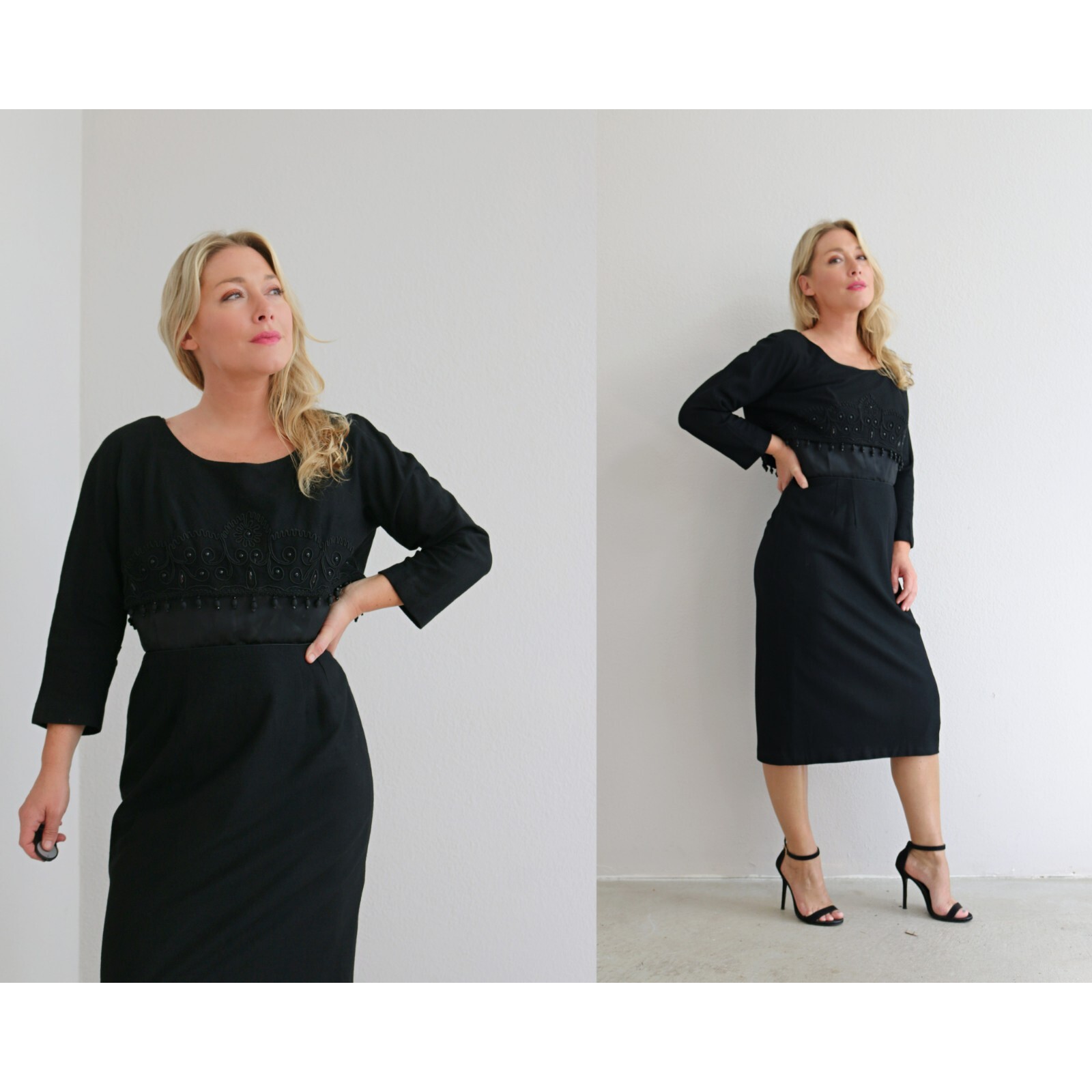 1950's Norma Wool Evening Dress Size Extra S… Gem