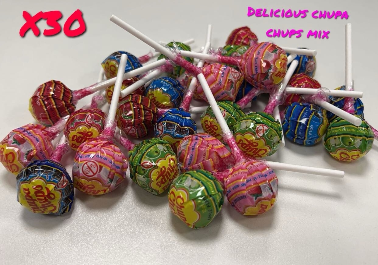 Chupa Chups Lollipops 12g Sweet Shop Kids Candy Selection Assorted 30x12g
