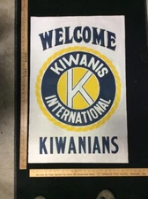 Kiwanians International Welcome Flag Large Vintage   INV-P9999
