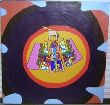 Vintage 1970s Abstract Expressionist Psychedelic Acrylic Painting Signed