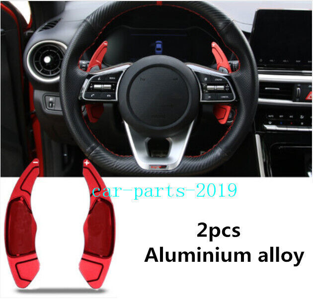 Red Alloy Steering Wheel Shift Paddle Shifter Cover trim For Kia Forte 2019-2024