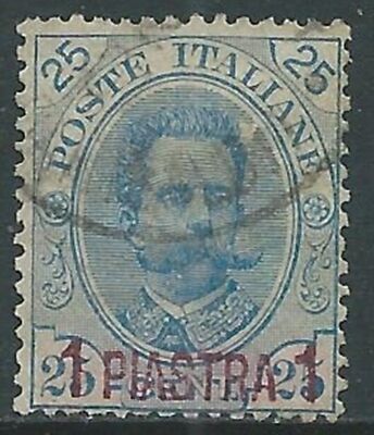 1900 LEVANTE LA CHANEA USED UMBERTO I 1 PI SU 25 CENT - RA14-2