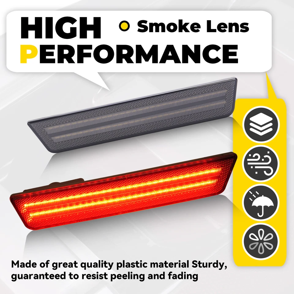 Smoked Red Rear Bumper LED Side Marker Lights For Dodge Challenger 2011-2014 New Foto 3 de 4