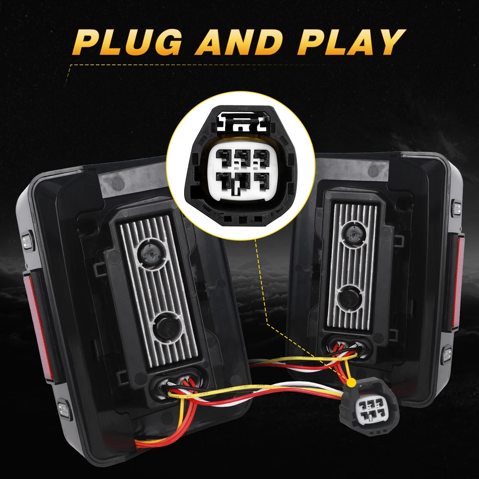 Rear Brake LED Tail Lights Stop Turn Signal Lamp for Jeep Wrangler JK JKU 07-18 - Image 4 of 4