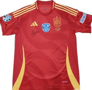Hand Signed Luis de la Fuente Spain Reyes De Europa Shirt PROOF SHOWN (2)