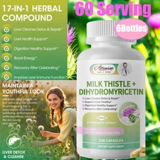 6X Milk Thistle Supplement Extra Strength for Liver Cleanse Detox & Repair 