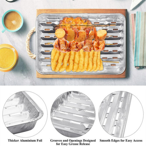 10x Large Aluminium Foil Barbecue Tray Baking Roasting Tin Food Container Liner - Picture 4 of 8
