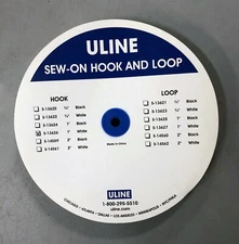 Uline S-13626 - Sew-on Strips - Hook, White, 1" x 75'