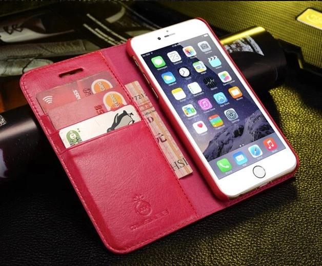 Genuine Leather Samsung Galaxy S7 / S7 Edge Pink Wallet Card Flip Case I42 - Image 2 of 3