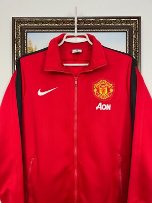 Nike AON Manchester United Football Jacket Soccer Track Top Red