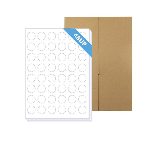 A4 Labels Sheets White Matte Round 30mm-70mm Dia Stickers Circle Sticker Inkjet - Picture 15 of 15