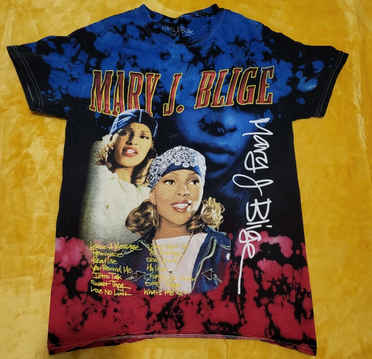 Mary J Blige What's The 411 Tie Dye T-Shirt Graphic Print Mary J Blige What's The 411 Tie Dye T-Shirt Graphic Print