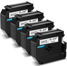 4PK M-K231 MK231 For Brother P-Touch Label Tape 12mm Black on White PT-65 PT-85