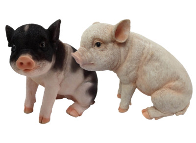 Esschert Deko sitzendes Ferkel  Garten Figur Frost+ UV fest  2 Modelle 
