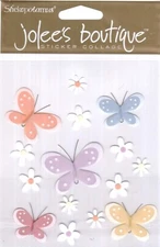 Vintage Jolee's Boutique 3-D FLUTTERING FRIENDS Butterflies 54684 FREE SHIPPING!