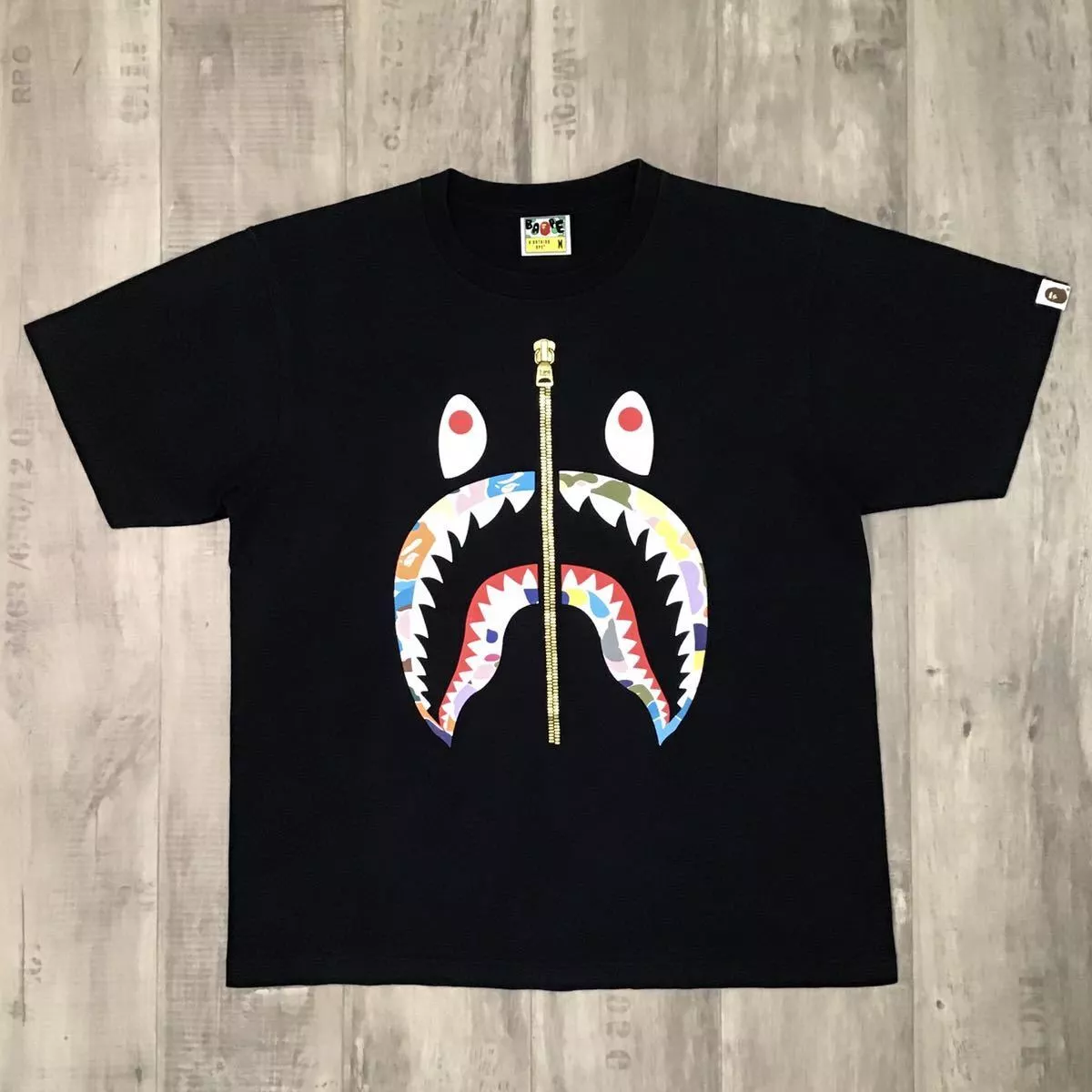 BAPE Shark T-shirt Multicamo x Black A Bathing Ape Size M