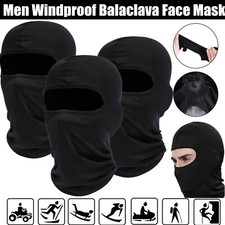 3pc Men Balaclava Black Face Mask Windproof Motorcycle Tactical Mask Neck Gaiter
