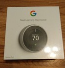 Google Nest 3rd Gen Smart Learning Thermostat - Stainless Steel T3007ES Sealed