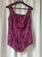 New Vintage Christina One piece Textured Swimsuit SquareNeck Sporty Fit Sz 22w42