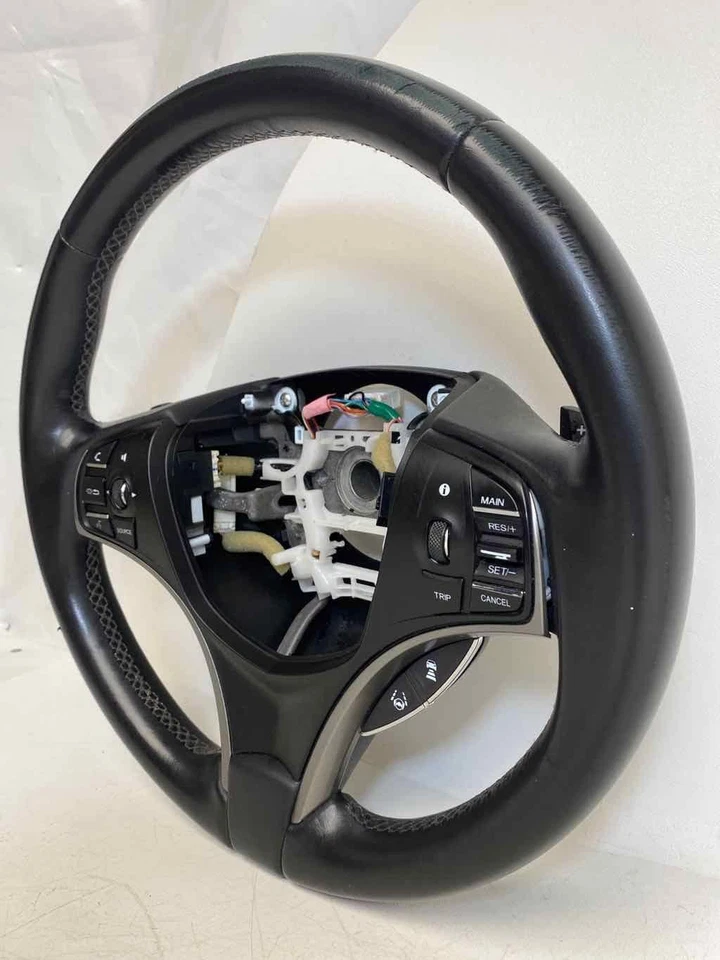 Volante con interruptor de control cuero negro para ACURA RLX 2015-2020 Foto 3 de 4