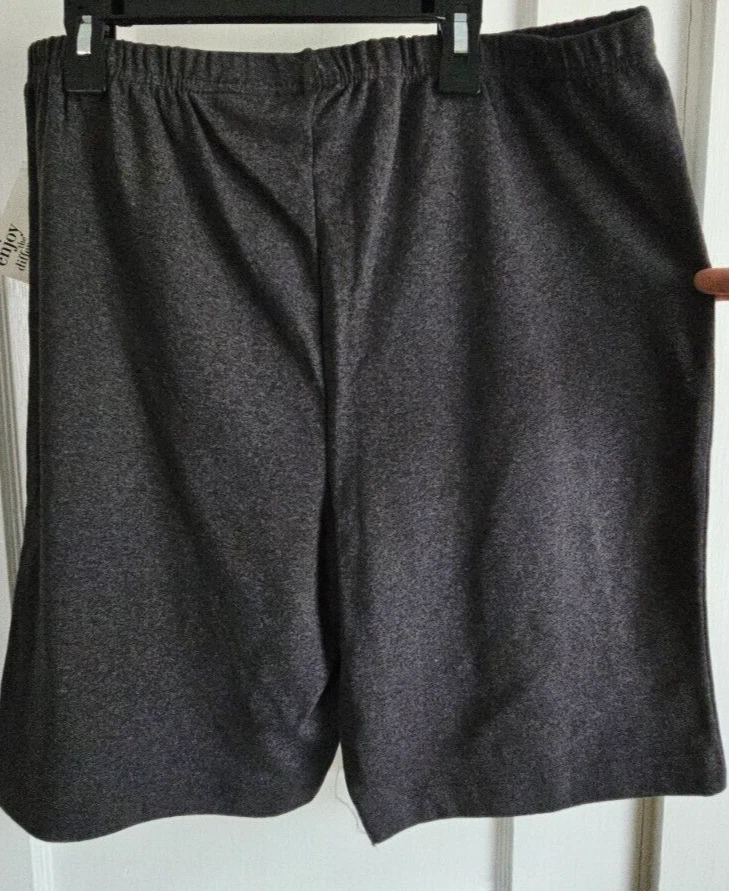 NUEVO CON ETIQUETAS Basic Editions Plus Mezcla Algodón Mujer Talla 1X Pantalones Cortos Gris Carbón Foto 2 de 4