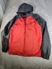 Michael Jordan Youth Light Weight Hooded Jacket Large 12-13 Yrs Red Black