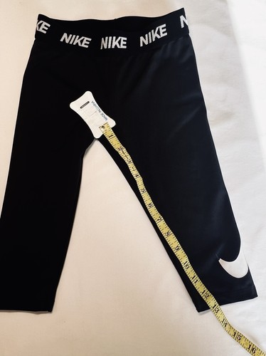 Nike Dri-fit Training Half Tight Pro Shorts Girls Age 6/7 Black Compression SZ6X - Picture 6 of 8