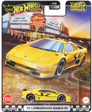 Hot Wheels Premium Boulevard Yellow '95 Lamborghini Diablo SV #132
