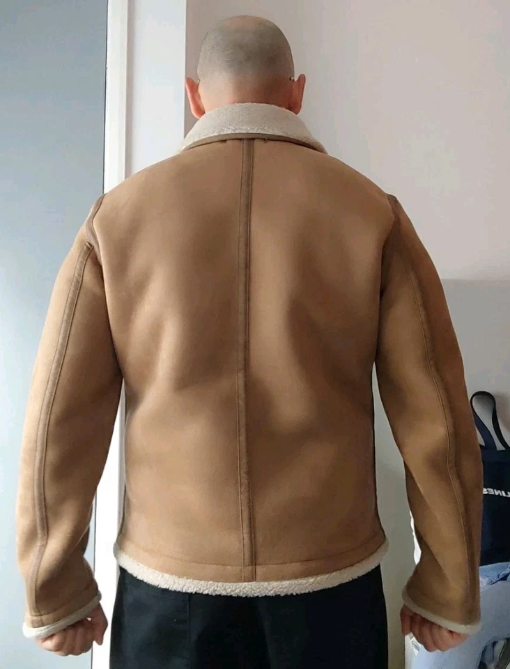  Faux Sheep Skin Leather Winter Coat, inside is Faux fur. - Image 2 of 4