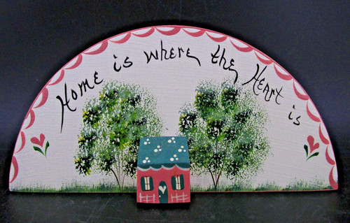 Home is Where the Heart is Joan Lowder Originals Plaque 1985 Clemmons NC VTG