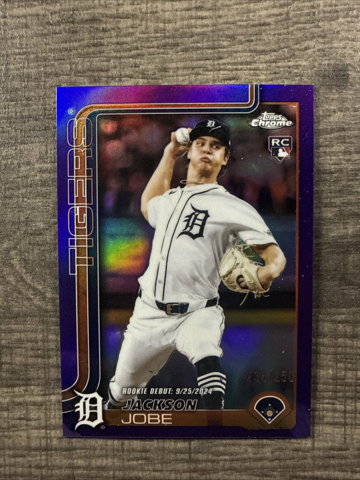 2025 Topps Chrome - Jackson Jobe #249 Purple Refractor /250 (RC)