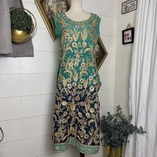 PAKISTANI Indian Shalwar Kameez Chiffon Embroidery Gem Dress Medium