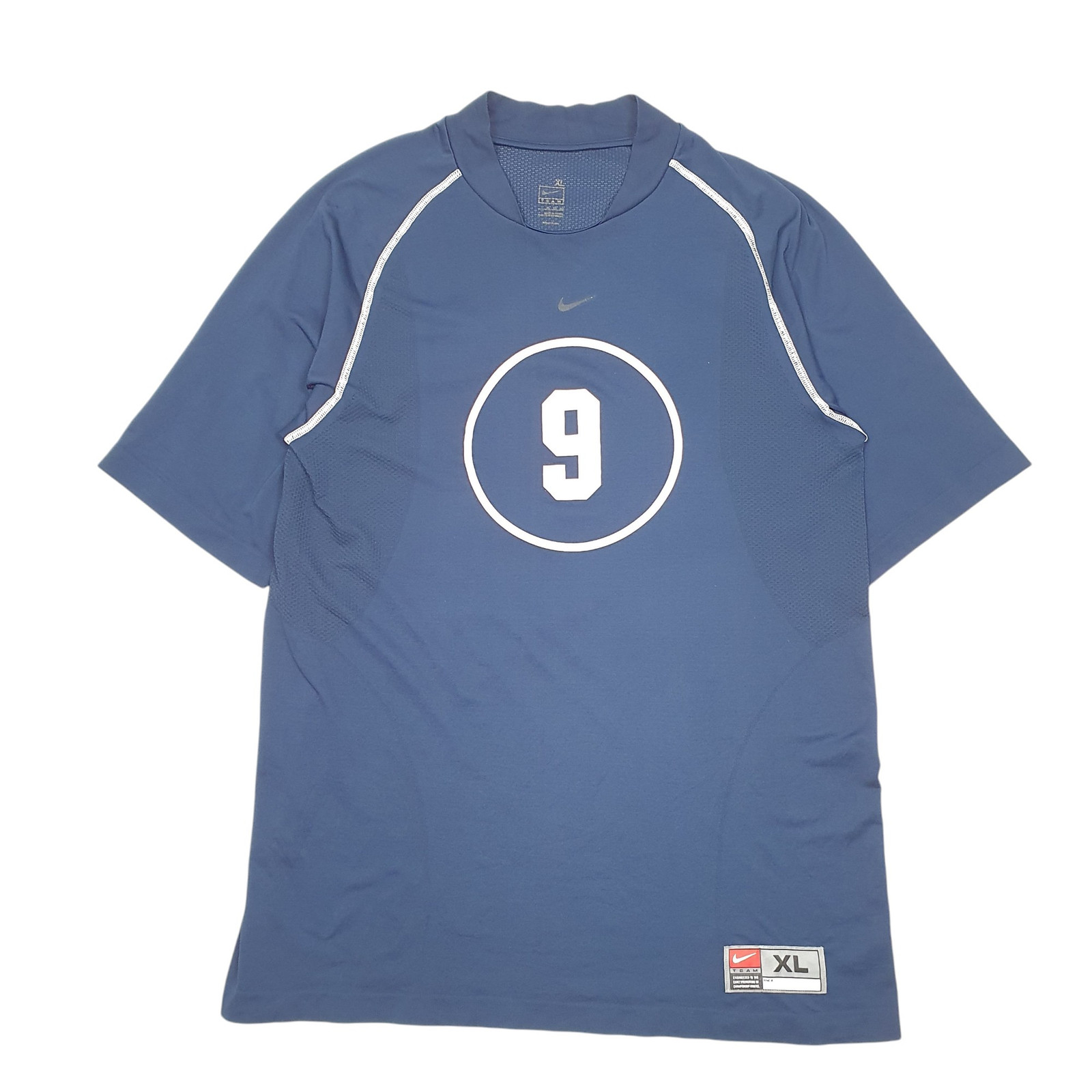 NIKE Navy T Shirt Tee Vintage Team 2000s 9 Striker Short Sleeve XL