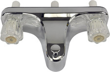 Mobile Home RV Tub Shower Center-Set Faucet, 8 Inch, 2-Handle, Chrome with Clear