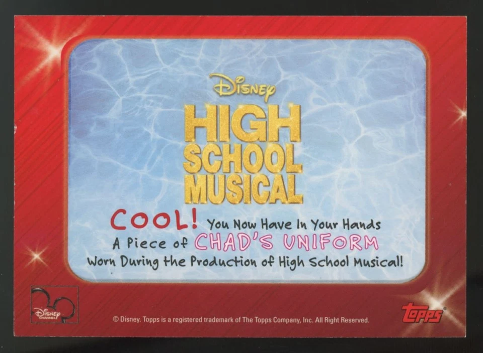 2007 Topps High School Musical Chad's Uniform Costume Patch - Image 2 of 2