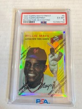 1997 Topps Finest Willie Mays Refractor w/Coating PSA 6