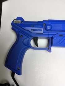 NYKO Cobra Light Gun Blue UN-80039 PS1 PS2 Sega Saturn Powers On Untested As Is 