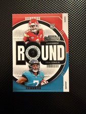 2024 Panini Contenders - Round Numbers Xavier Worthy, Brian Thomas Jr. #7 Red RC