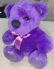 Vintage 6" First  Main Rainbow Bear Plush Stuffed Animal Purple Collectible