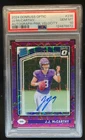 2024 Donruss Optic JJ McCarthy Rated Rookie RPS Auto Pink Velocity #2/50 PSA 10