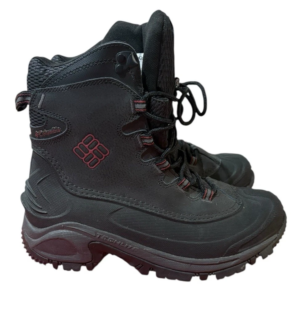 Columbia Mens Article Trip Omni-Heat Leather Boots Size 7 Black Waterproof