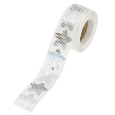 1 Inch Star Stickers Roll, 1 Roll/500 Pcs Strip Flash Stars Labels Silver