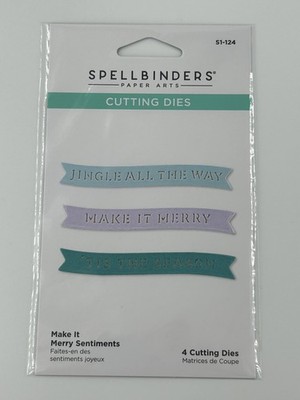 Spellbinders S1-124 Make It Merry Sentiments Christmas Holiday Cutting Dies Set