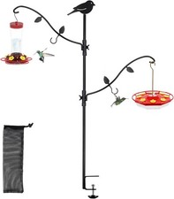 Deck Pole Bird Feeding Station Kit Porch Multi Hook Bird Feeder Hanging Kit